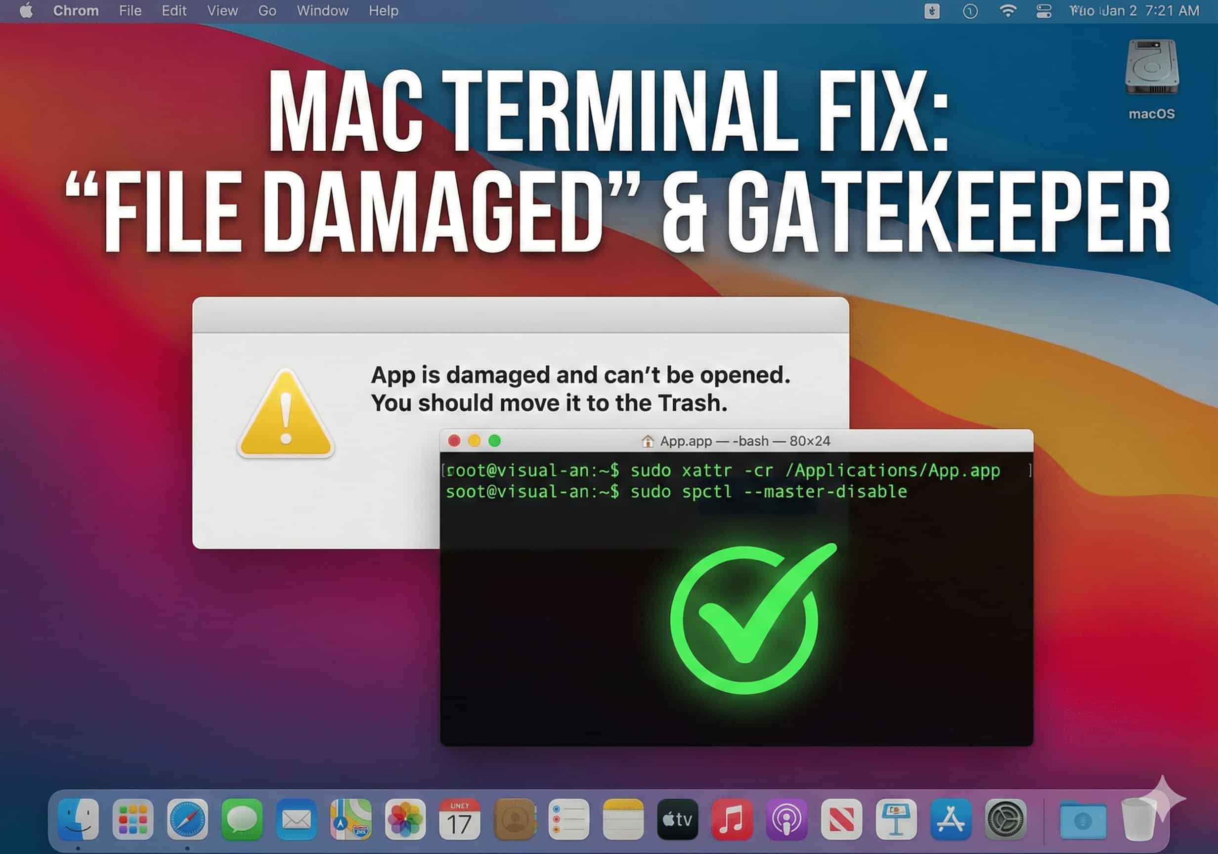 Fix "App is Damaged and Can't Be Opened" on Mac: Terminal Commands (Gatekeeper)