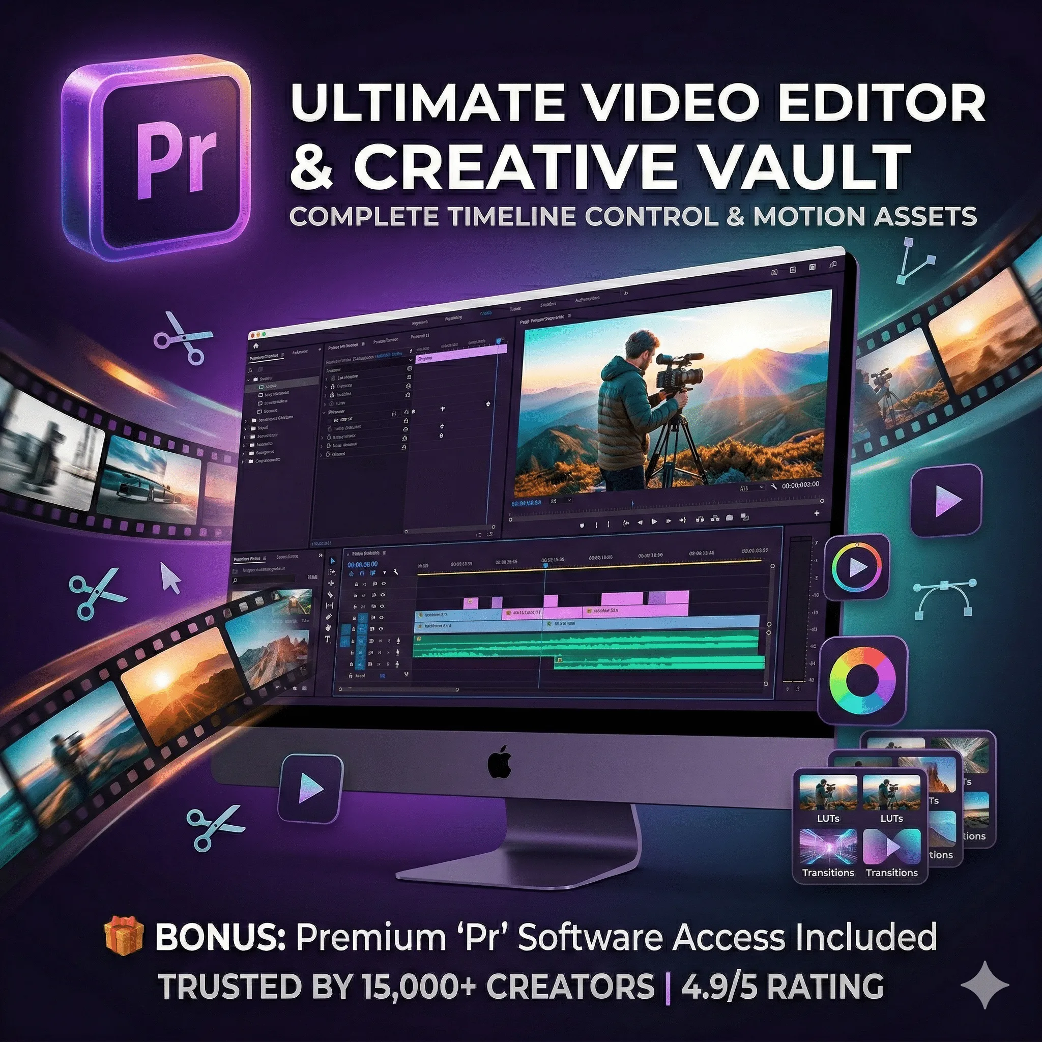 Premium 'Pr' Access + Ultimate Cinematic Video Editor Vault & Masterclass